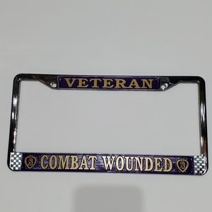 VETERAN COMBAT WOUNDED License Plate Frame